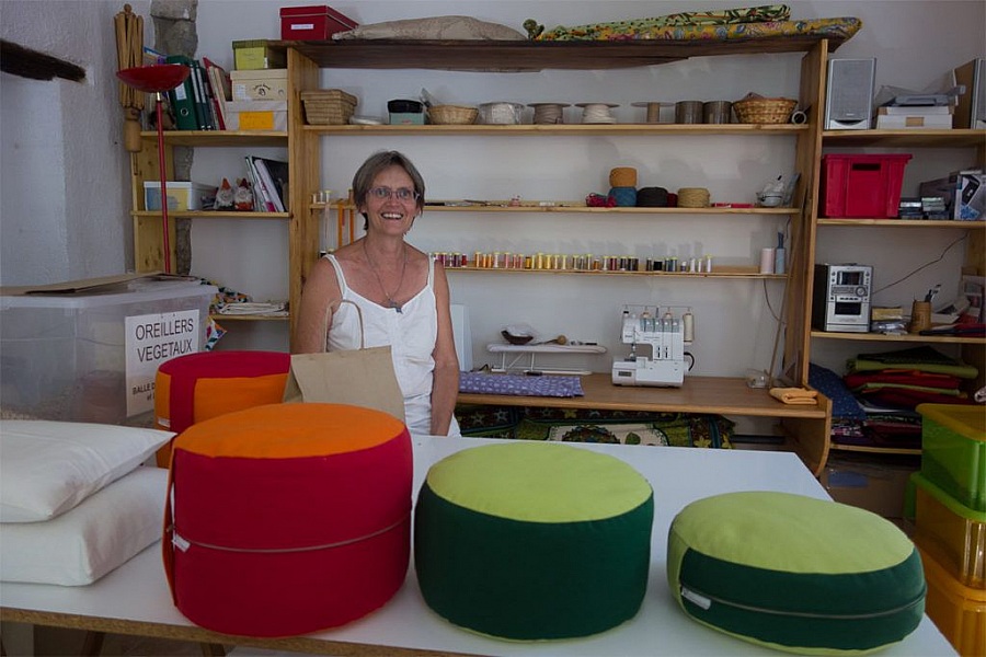 Housse de protection pour coussin zafu avec poign&eacute;e