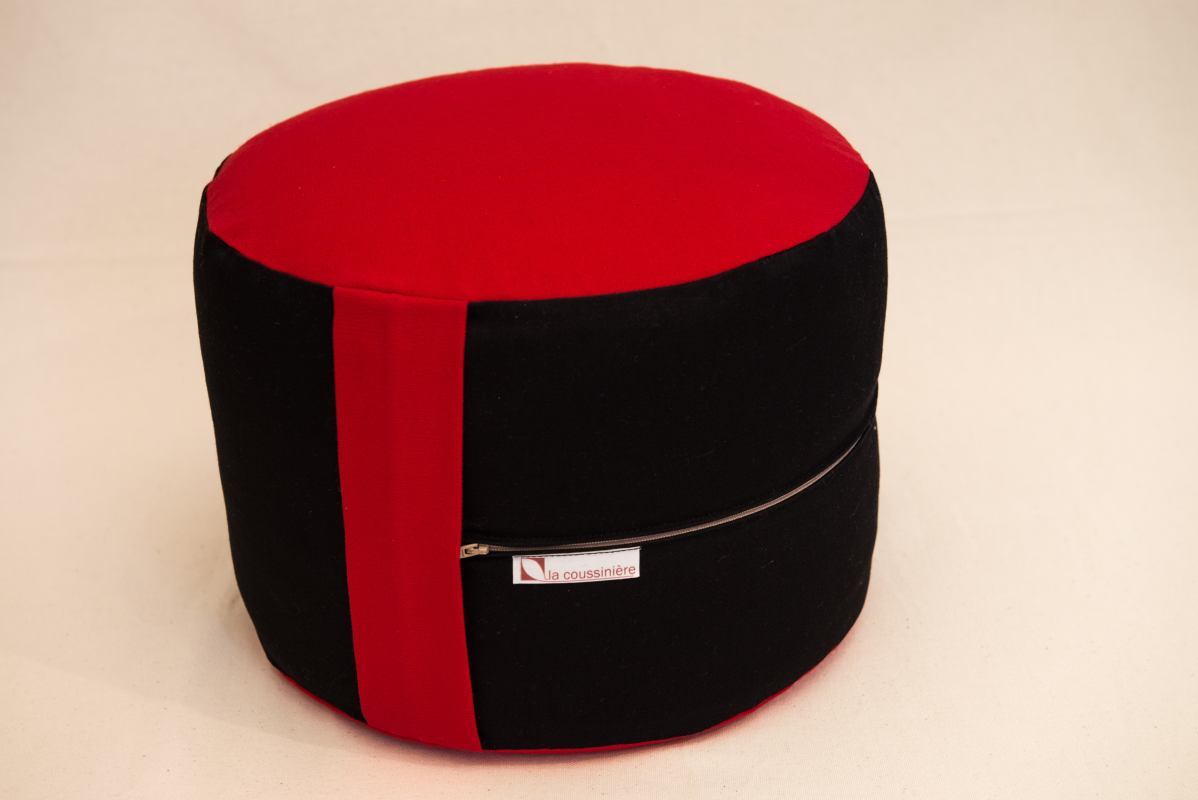 Zafu bio en petit &eacute;peautre avec housse : coussin de yoga, m&eacute;ditation ou d&eacute;coration &eacute;co-responsable